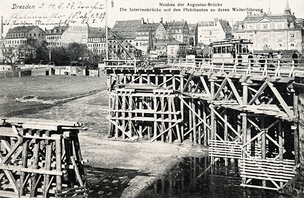 Augustusbrücke - kleine Interimsbrücke