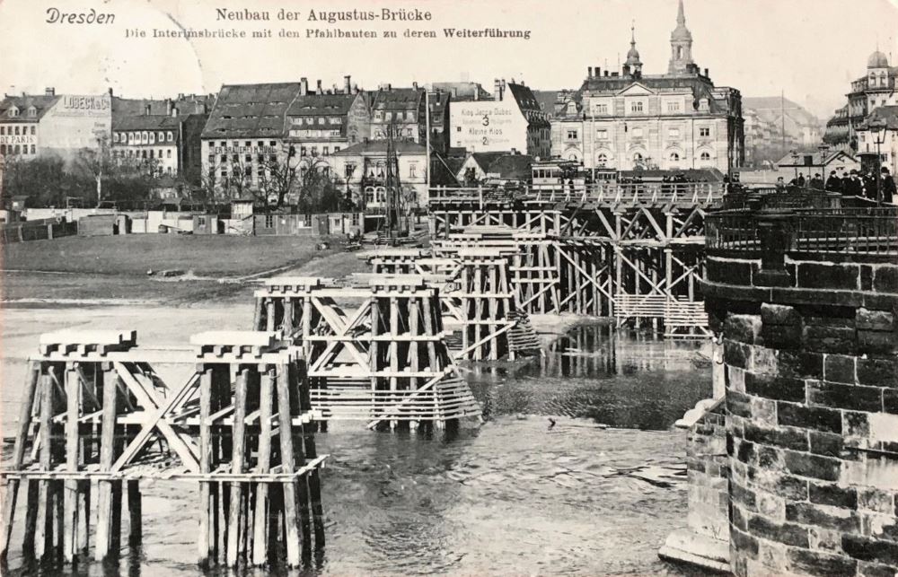 Augustusbrücke - kleine Interimsbrücke
