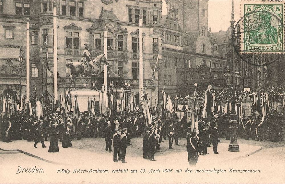 Schloßplatz - Enthüllung König Albert-Denkmal