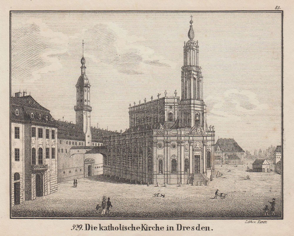 Schloßplatz - Hofkirche - Stiche etc.