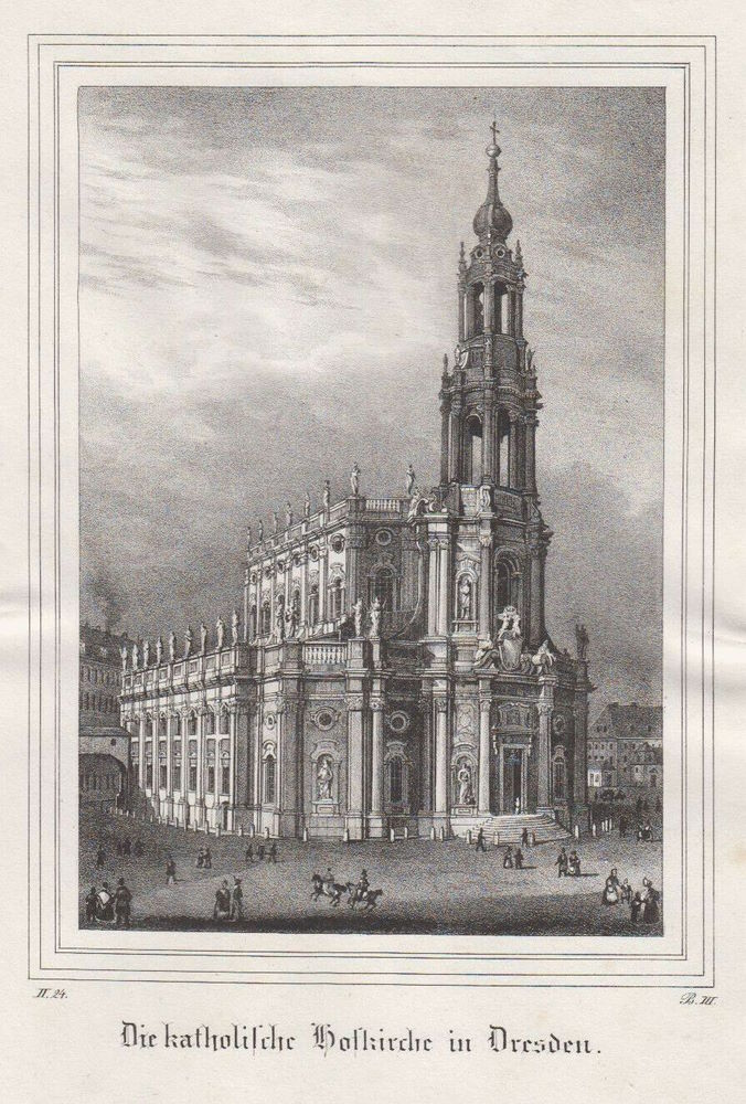 Schloßplatz - Hofkirche - Stiche etc.