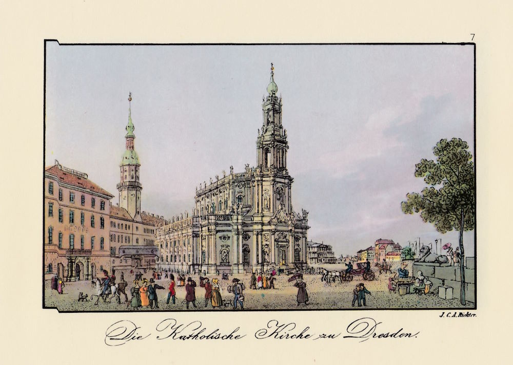 Schloßplatz - Hofkirche - Stiche etc.