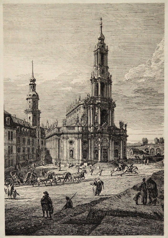 Schloßplatz - Hofkirche - Stiche etc.