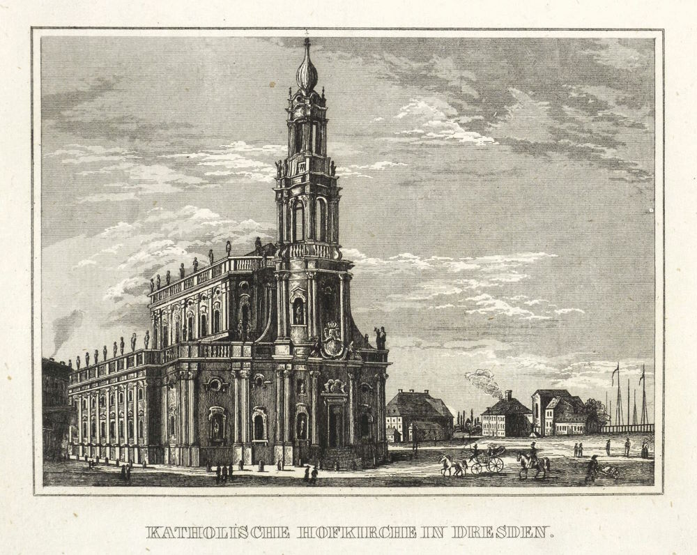Schloßplatz - Hofkirche - Stiche etc.