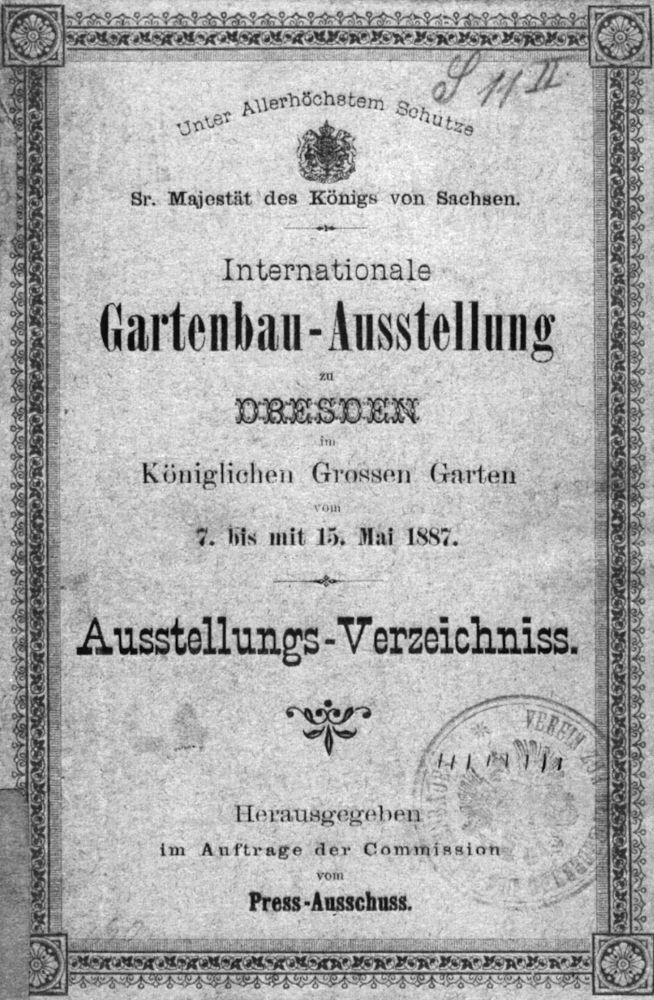 1. Internationale Gartenbau Ausstellung zu Dresden 1887