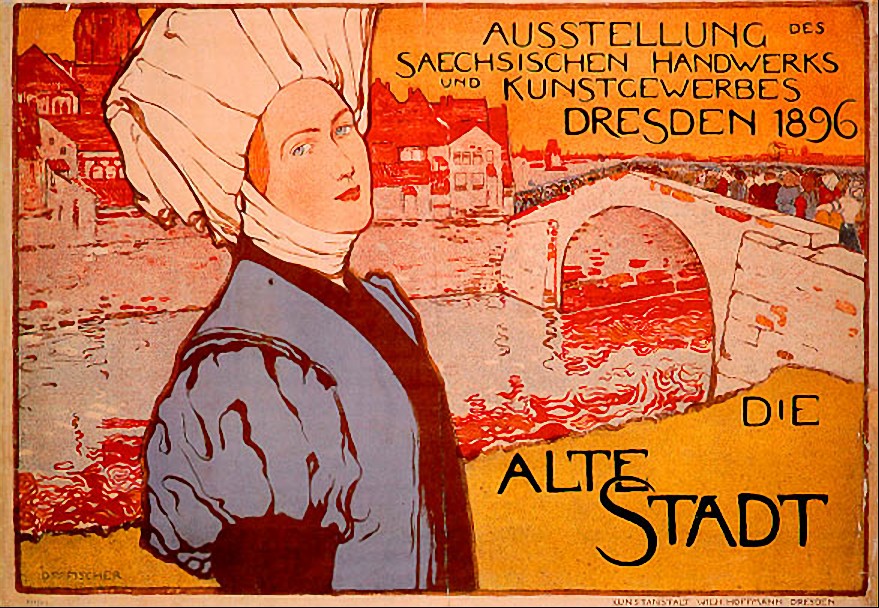 Sächsische Handwerks- und Kunstgewerbeausstellung 1896 Die alte Stadt