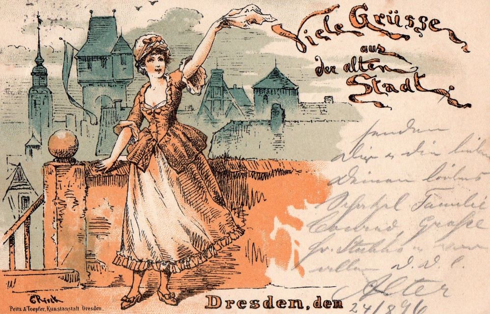 Sächsische Handwerks- und Kunstgewerbeausstellung 1896 Die alte Stadt