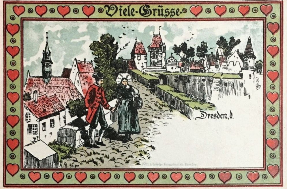 Sächsische Handwerks- und Kunstgewerbeausstellung 1896 Die alte Stadt