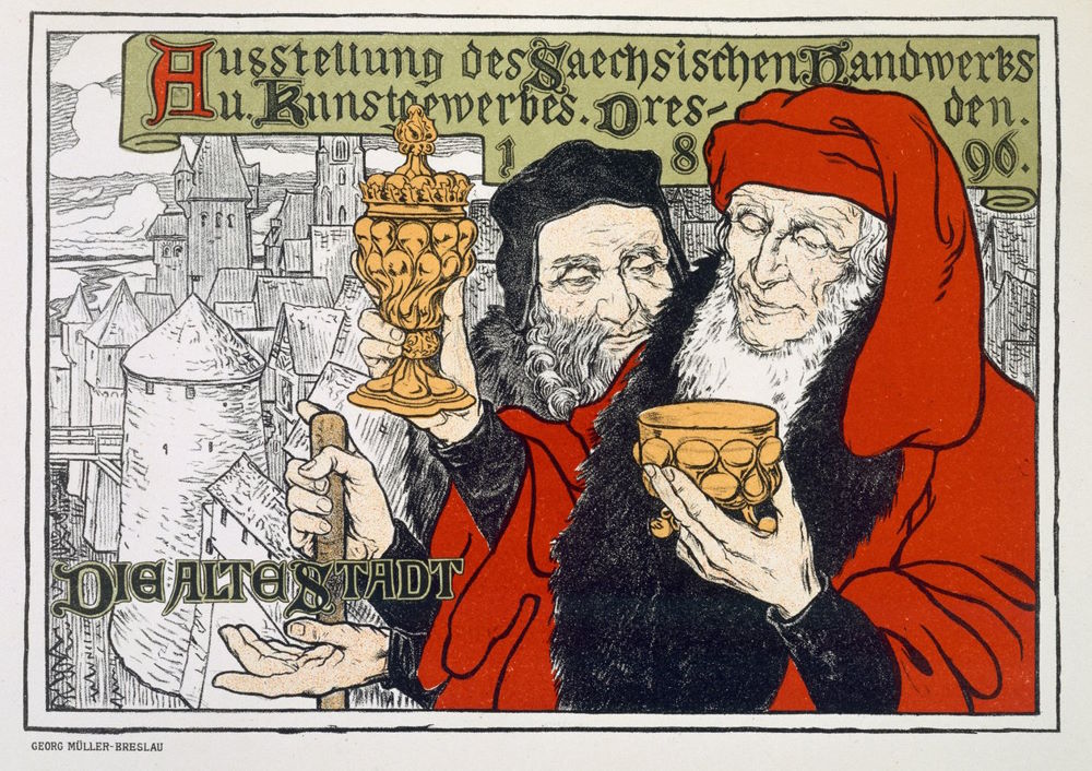 Sächsische Handwerks- und Kunstgewerbeausstellung 1896 Die alte Stadt