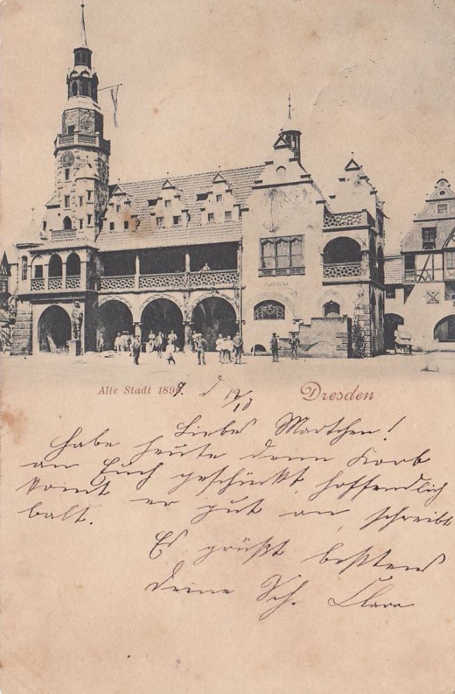 Sächsische Handwerks- und Kunstgewerbeausstellung 1896 Die alte Stadt