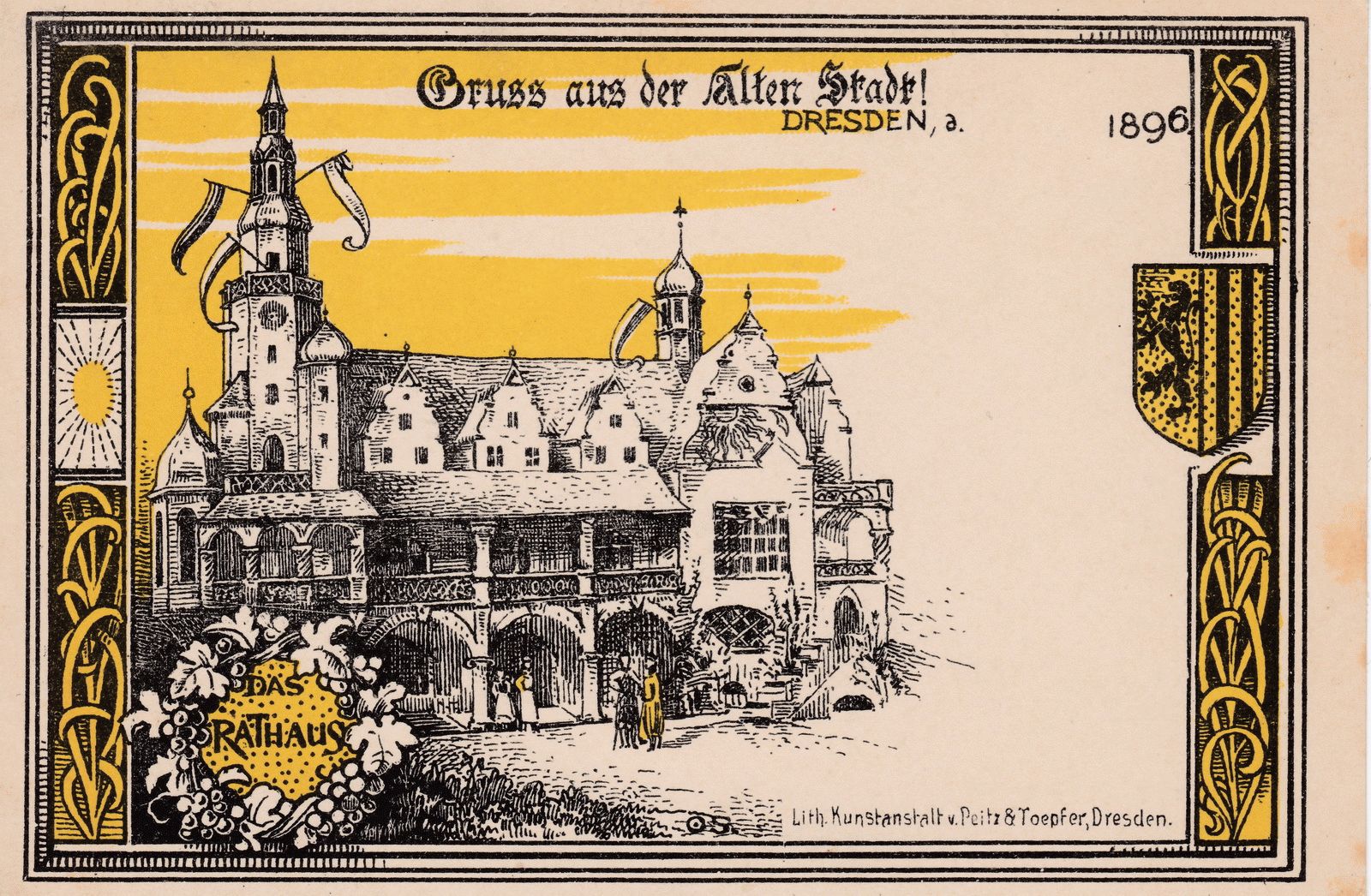 Sächsische Handwerks- und Kunstgewerbeausstellung 1896 Die alte Stadt