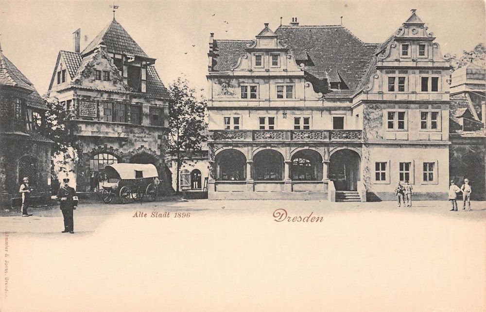 Sächsische Handwerks- und Kunstgewerbeausstellung 1896 Die alte Stadt