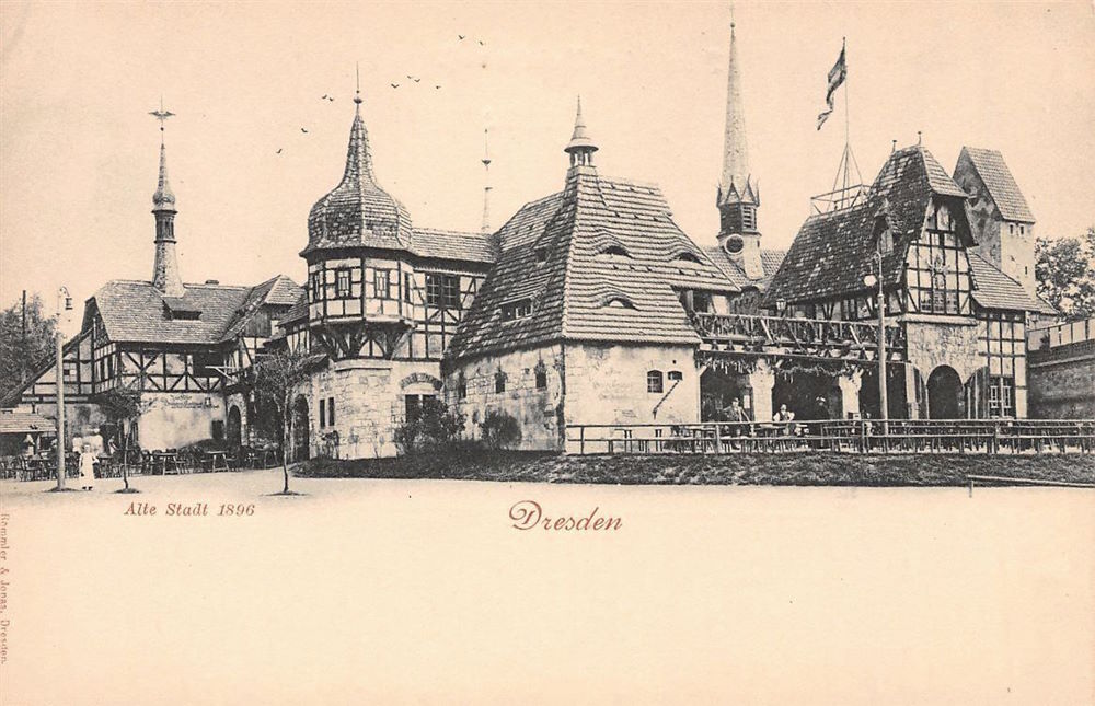 Sächsische Handwerks- und Kunstgewerbeausstellung 1896 Die alte Stadt