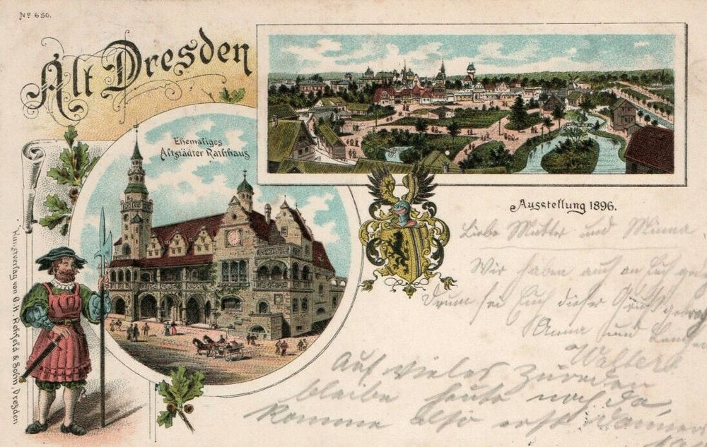 Sächsische Handwerks- und Kunstgewerbeausstellung 1896 Die alte Stadt