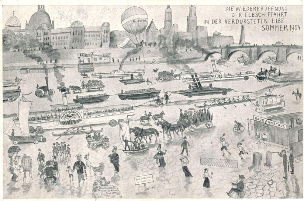 1904 Niedrigwasser - Karikaturen