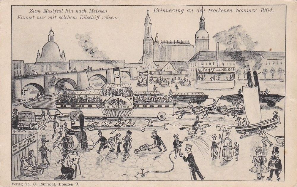 1904 Niedrigwasser - Karikaturen