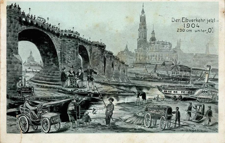 1904 Niedrigwasser - Karikaturen