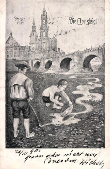 1904 Niedrigwasser - Karikaturen