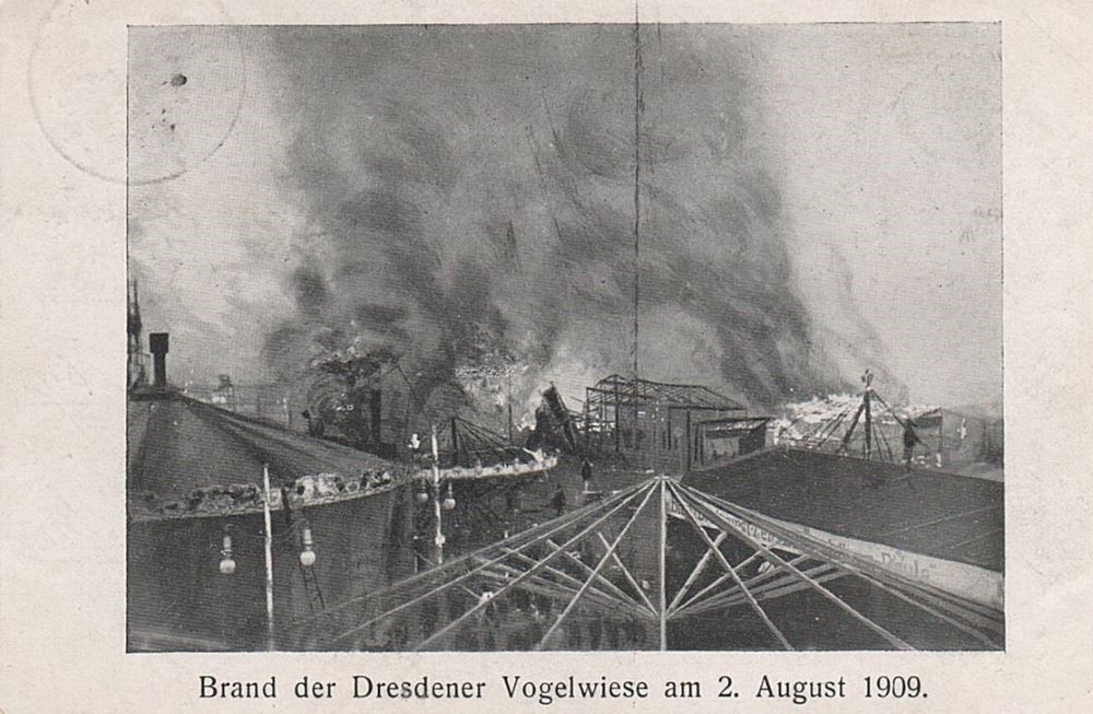 1909 Brand der Dresdner Vogelwiese - Brand