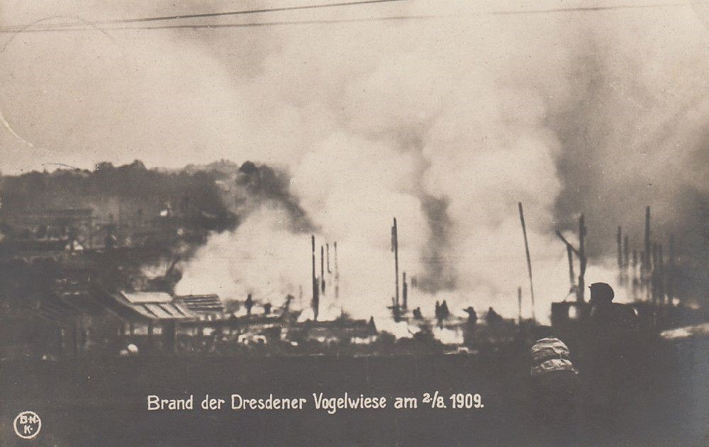 1909 Brand der Dresdner Vogelwiese - Brand