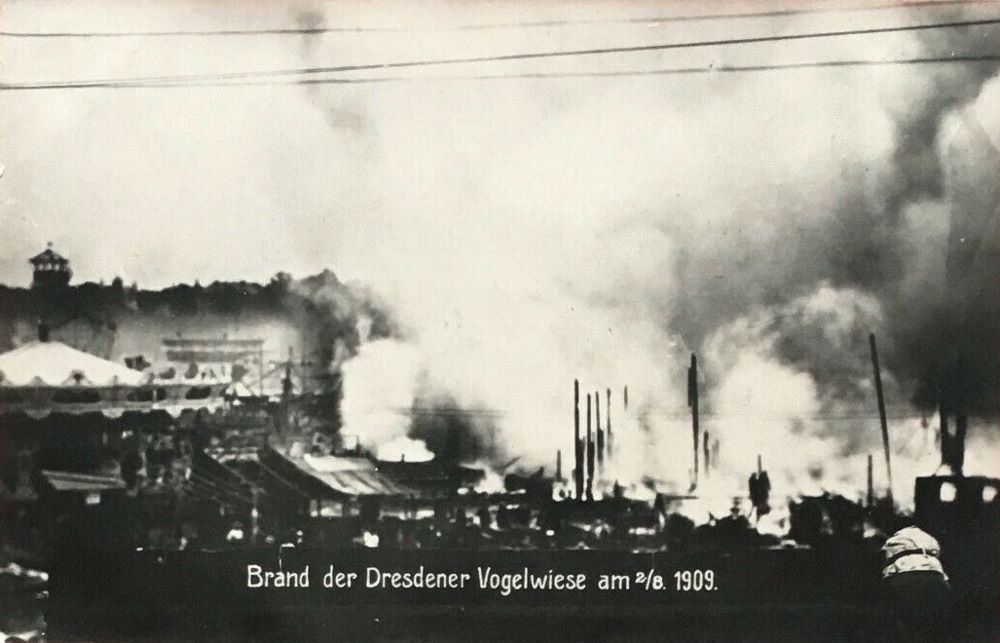 1909 Brand der Dresdner Vogelwiese - Brand