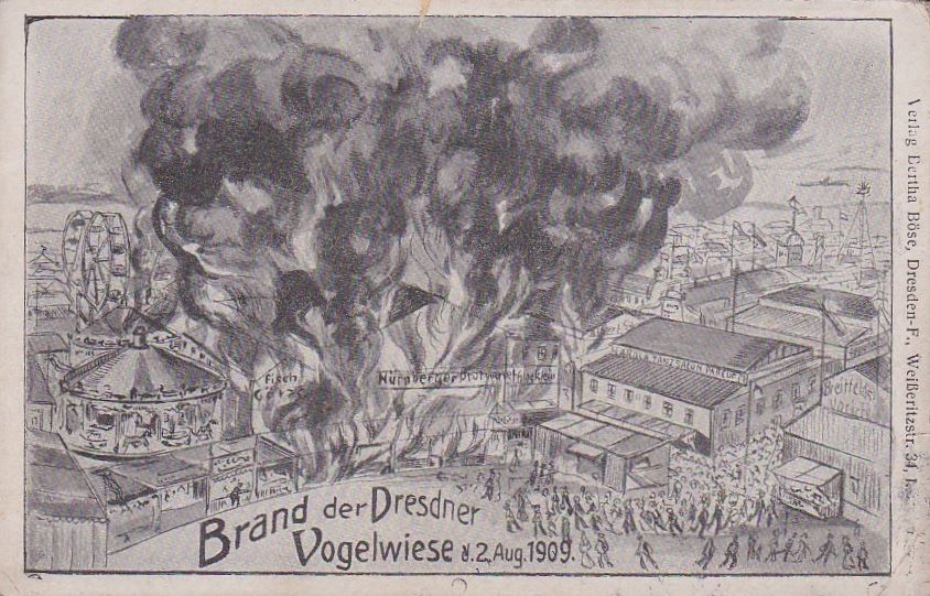 1909 Brand der Dresdner Vogelwiese - Brand