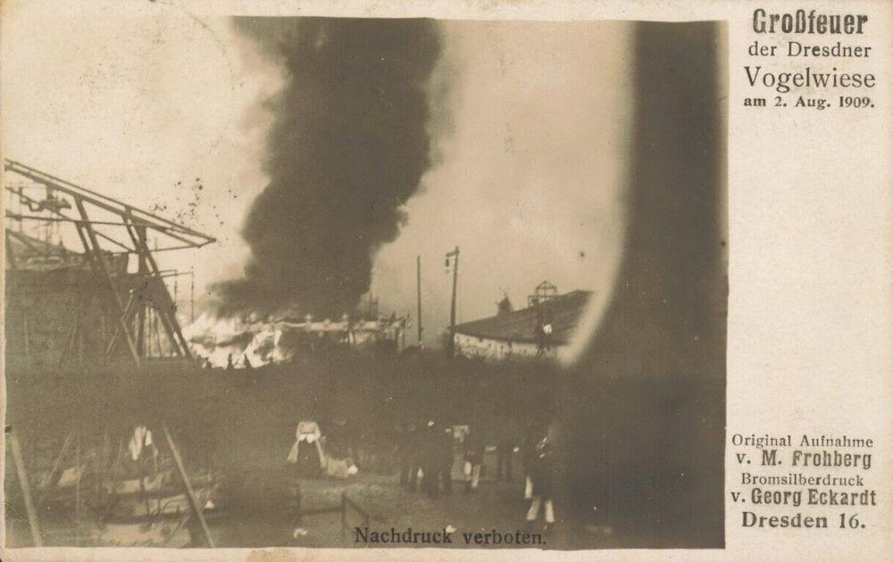 1909 Brand der Dresdner Vogelwiese - Brand