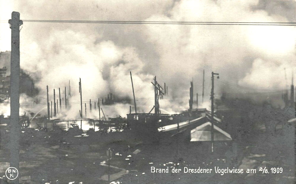 1909 Brand der Dresdner Vogelwiese - Brand