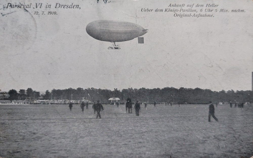 1910 Luftschiff Parseval in Dresden