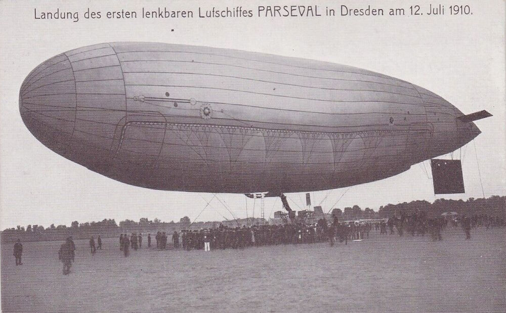 1910 Luftschiff Parseval in Dresden