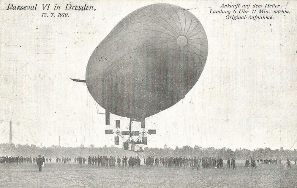 1910 Luftschiff Parseval in Dresden
