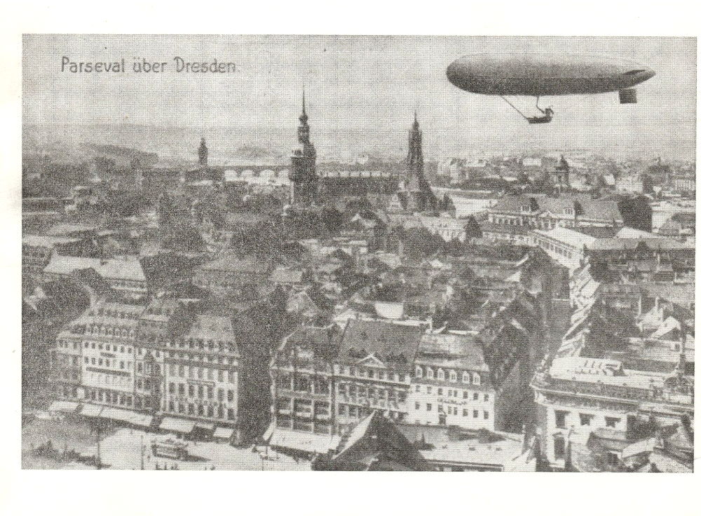 1910 Luftschiff Parseval in Dresden