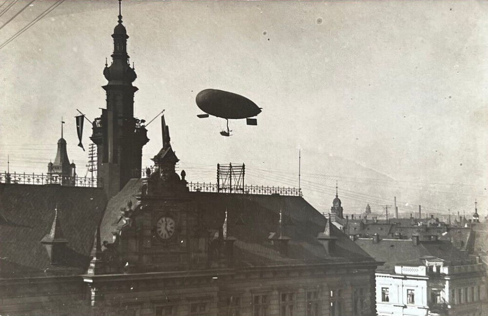 1910 Luftschiff Parseval in Dresden