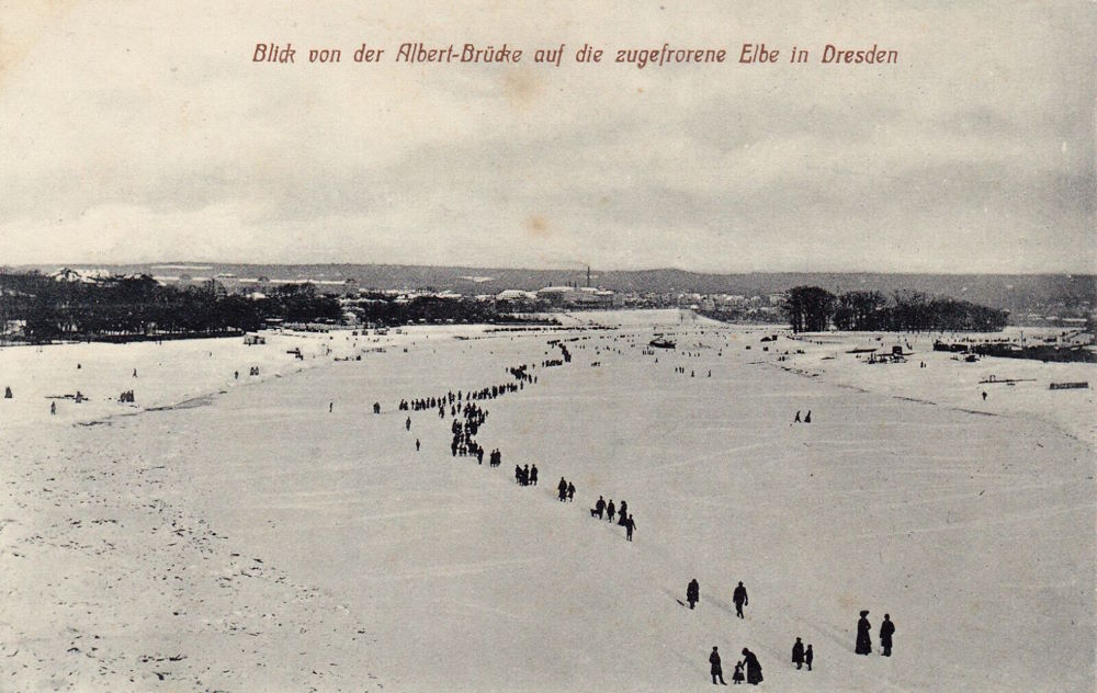 1912 zugefrorene Elbe