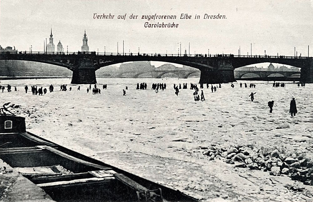 1912 zugefrorene Elbe