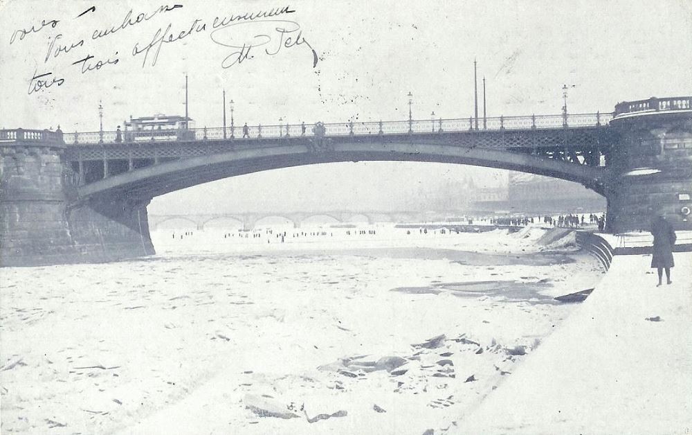 1912 zugefrorene Elbe