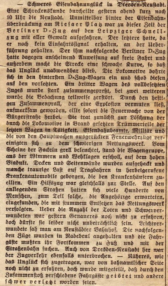 1918 Eisenbahn-Unglück