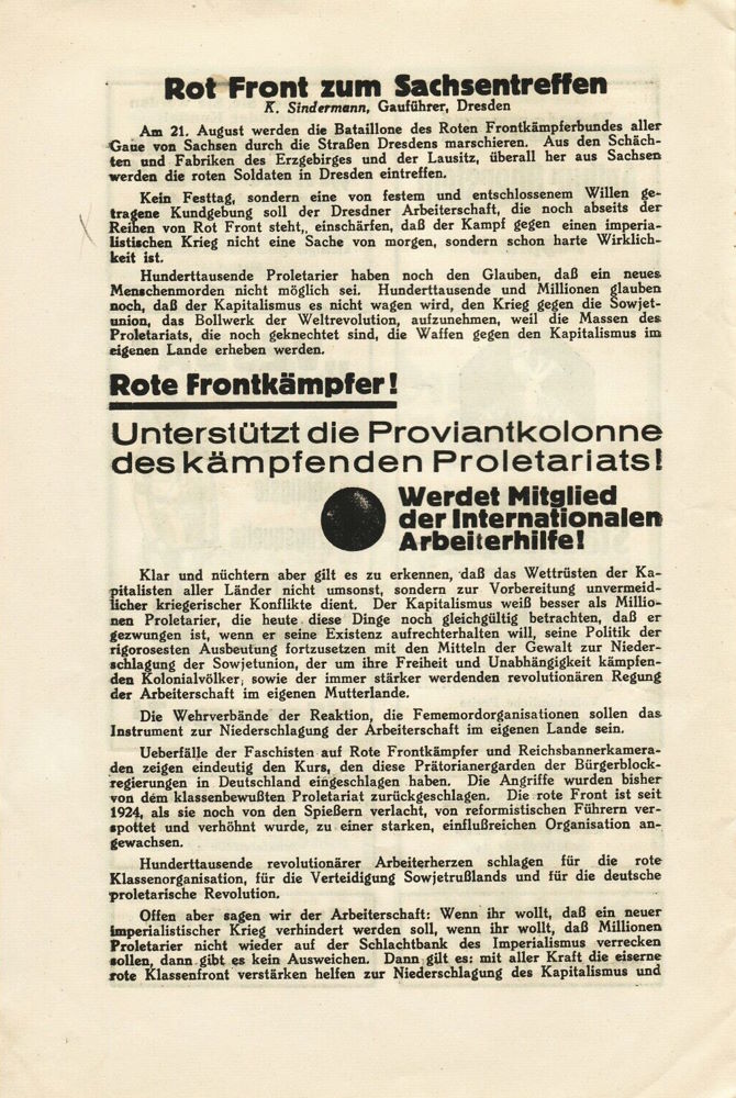 Sachsen-Treffen der roten Frontkämpfer 1927