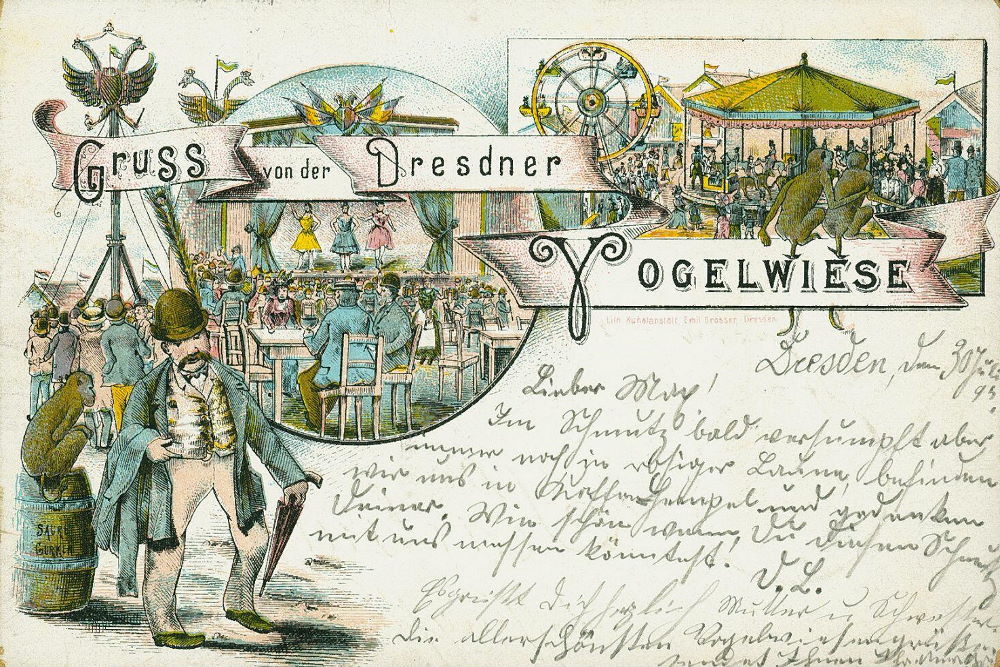 Gruß von der Vogelwiese - Karikatur