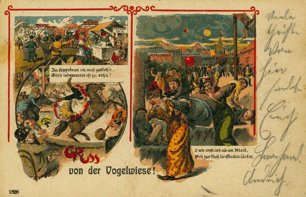 Gruß von der Vogelwiese - Karikatur