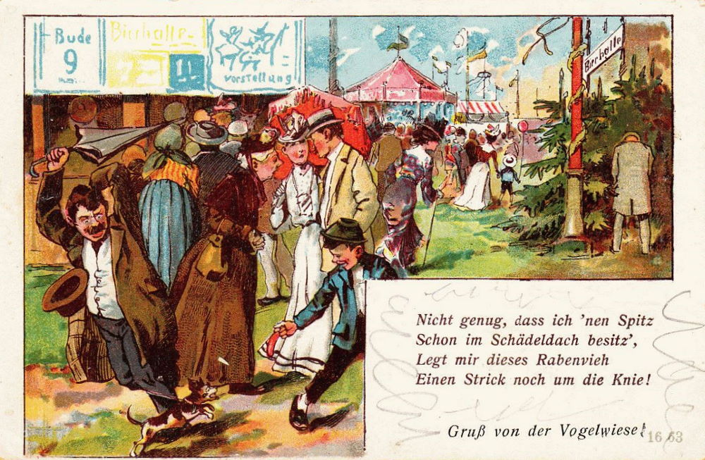 Gruß von der Vogelwiese - Karikatur