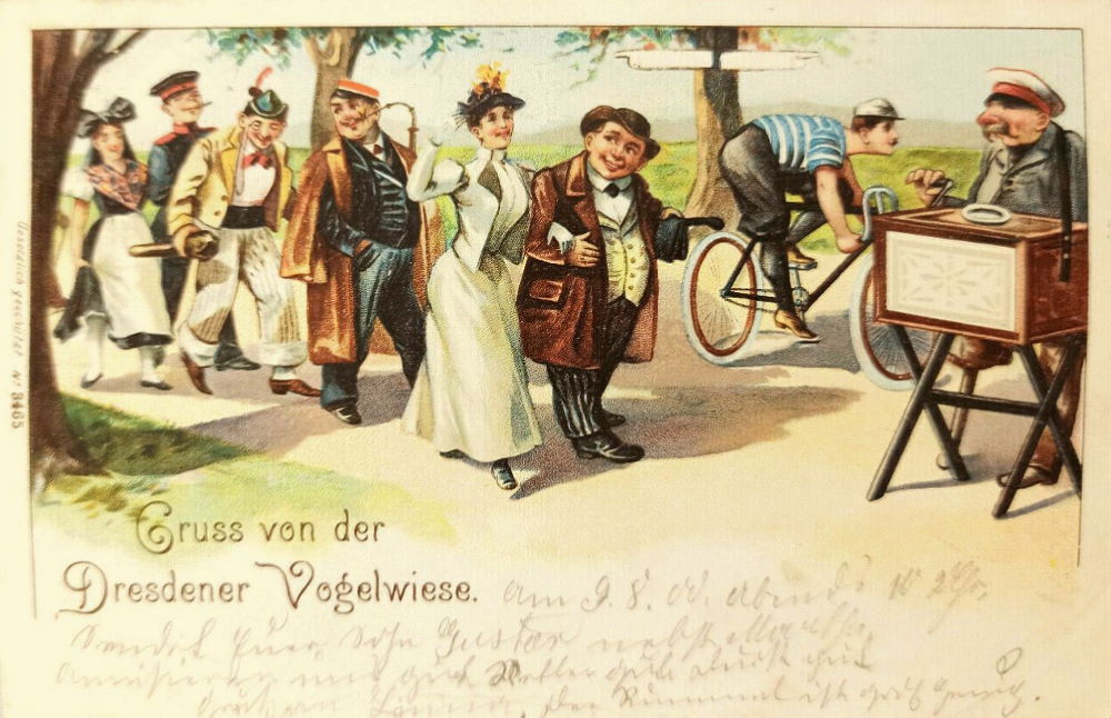 Gruß von der Vogelwiese - Karikatur