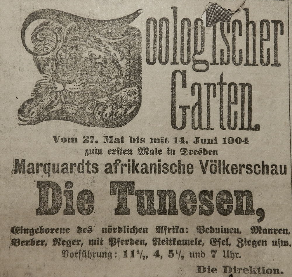 Zoologischer Garten - Völkerschauen<br>1904 Marquardts afrikanische Völkerschau<br>Die Tunesen