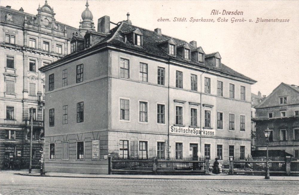 Gerokstraße 1 (-1894 Blasewitzer Straße 1) / Blumenstraße