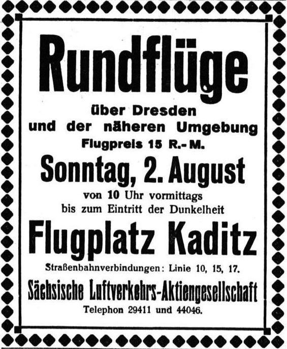 Städt. Land- u. Wasser-Flugplatz Dresden-Kaditz