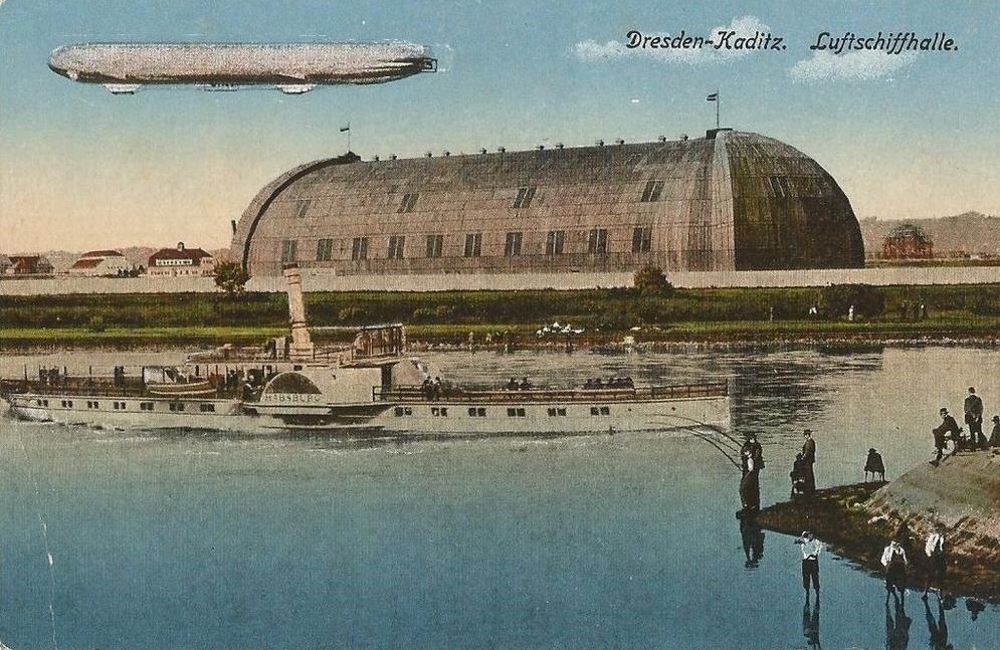 Städt. Land- u. Wasser-Flugplatz Dresden-Kaditz (Montagen sort)