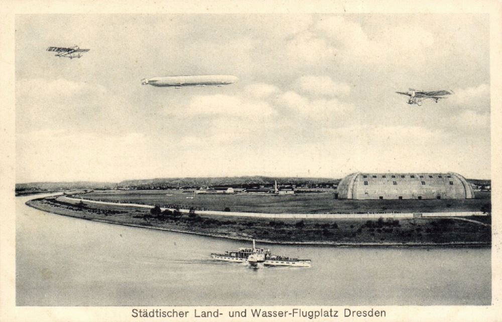 Städt. Land- u. Wasser-Flugplatz Dresden-Kaditz (Montagen sort)