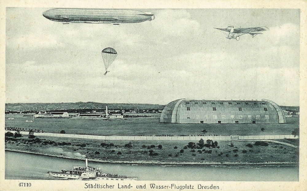 Städt. Land- u. Wasser-Flugplatz Dresden-Kaditz (Montagen sort)