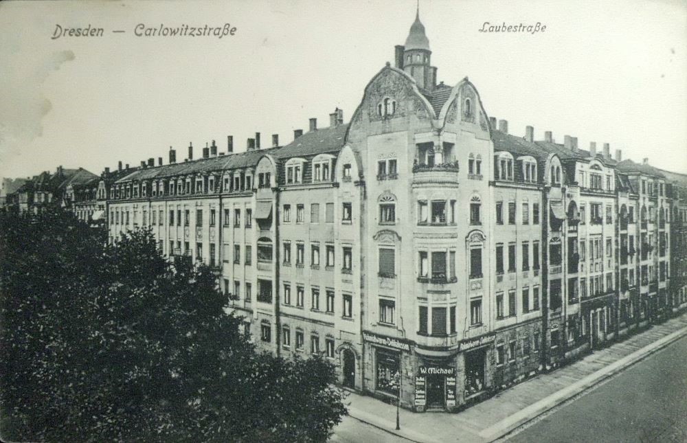 Bertolt-Brecht-Allee 31 (-1963 Carlowitzstraße 32) / Laubestraße (Kügelgenstraße)