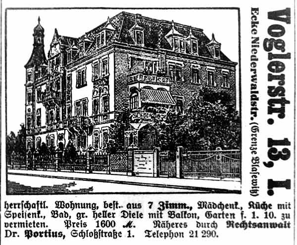 Voglerstraße 13 / Niederwaldstraße